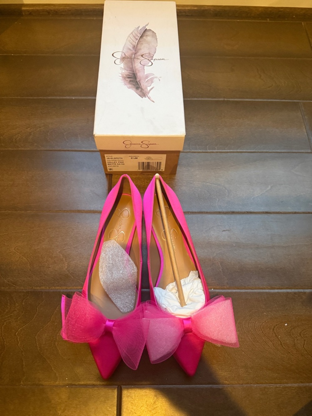 Jessica Simpson Hot Pink Pointed-Toe Bow Heels